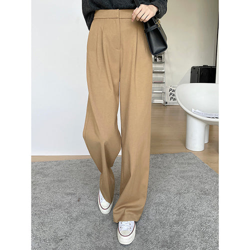 Damen Elegante und bequeme hoch taillierte Stoffhose Echoarchiv