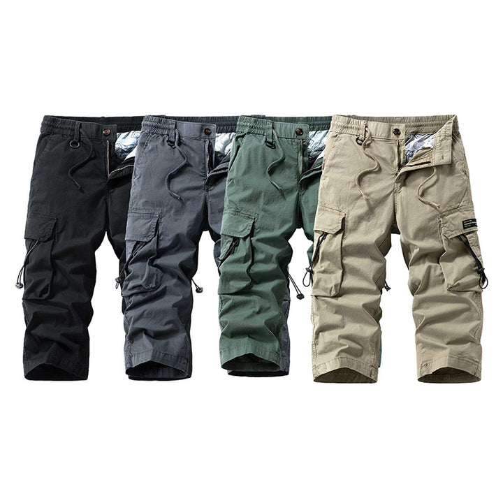 Herren knielange Cargo-Hose mit elastischem Komfortbund, Tunnelzug und Multifachtaschen Echo Archiv