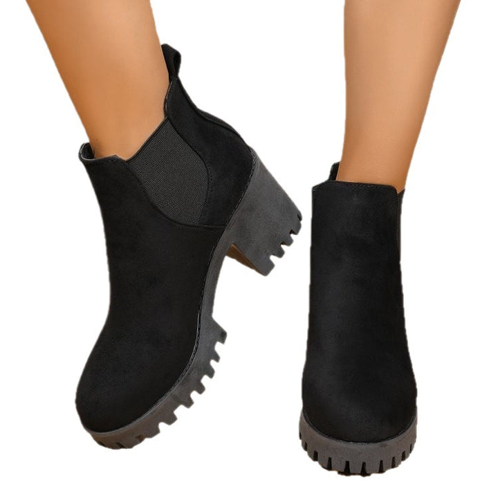 Damen nan Chelsea-Ankle-Boots mit grober Profilsohle, elastischen Seiteneinsätzen und Pull-Tab Echo Archiv