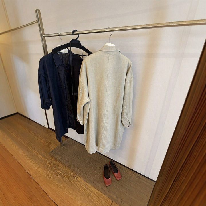 Damen Longline Oversize Hemdjacke aus Leinenoptik Echo Archiv