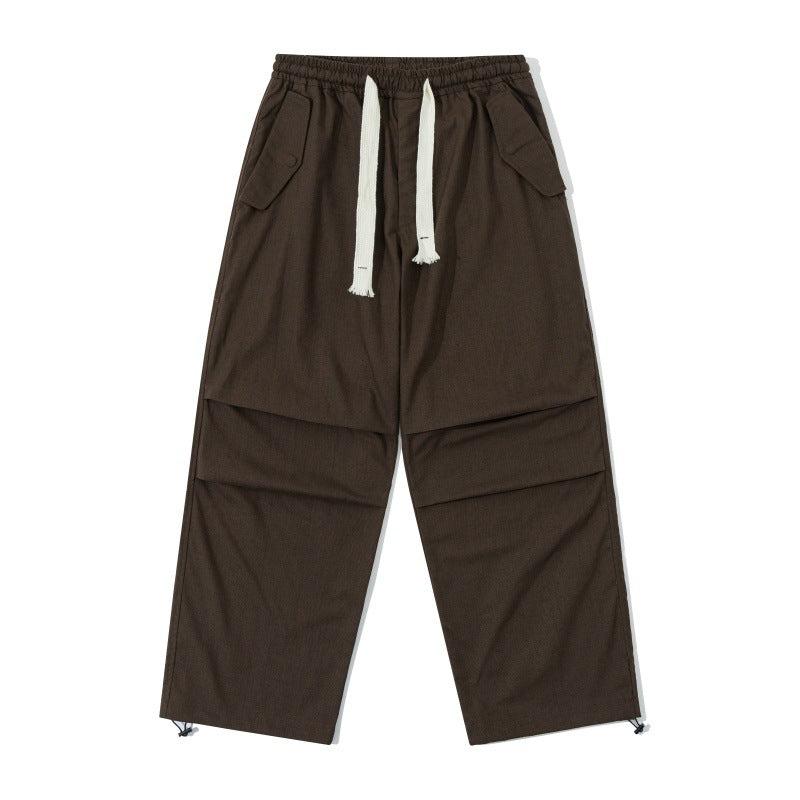Unisex Weite Utility-Cargohose mit elastischem Bund, Kordelzug und verstellbarem Saum Echoarchiv