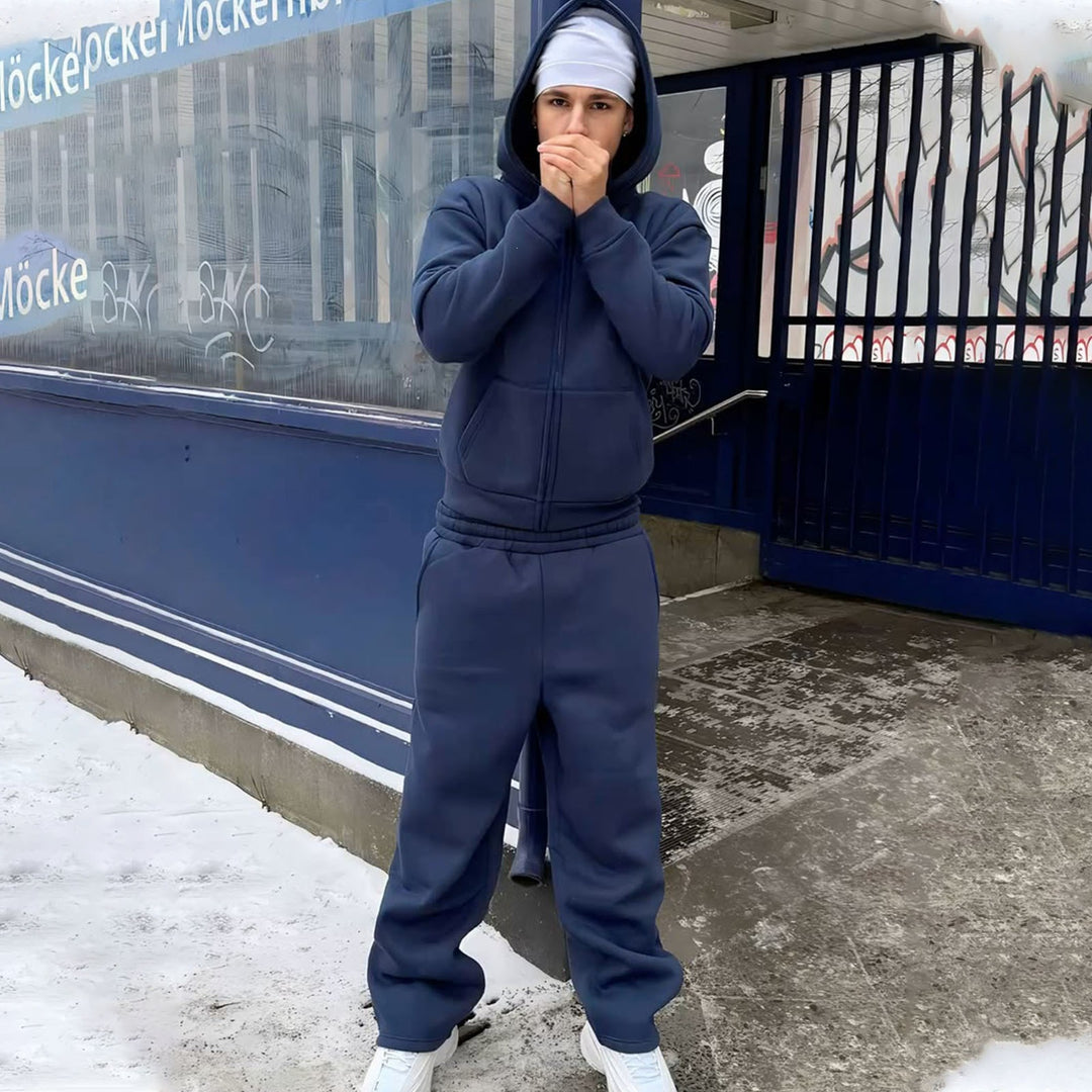 Herren Oversize Zip-Hoodie und Relaxed Sweatpants Set – Cavarno