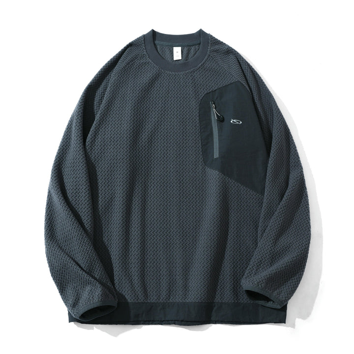 Unisex Strukturiertes Waffel‑Sweatshirt mit Brustzipptasche Echoarchiv