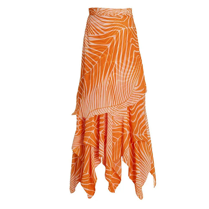 Damen Bikiniset mit asymmetrischem Oberteil und fließendem Maxirock Echo Archiv