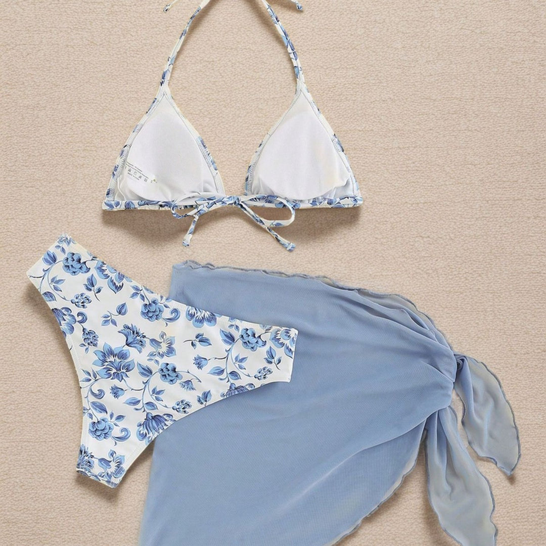 Damen Triangel-Bikini mit floralen Mustern und seitlichem Wickelelement Echo Archiv