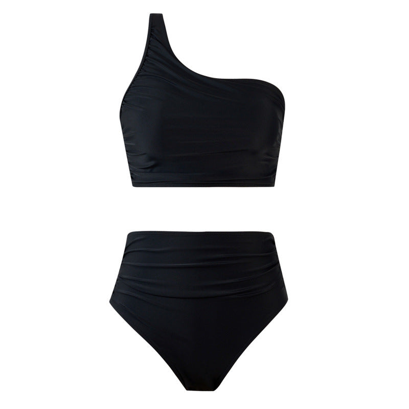 Damen Bikini-Set mit elegantem asymmetrischen Oberteil und hohem Taillenslip Echo Archiv