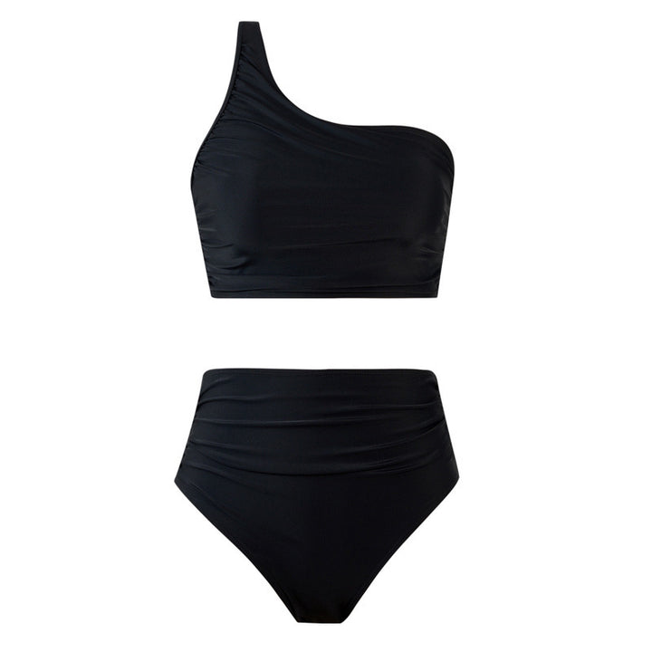 Damen Bikini-Set mit elegantem asymmetrischen Oberteil und hohem Taillenslip Echo Archiv