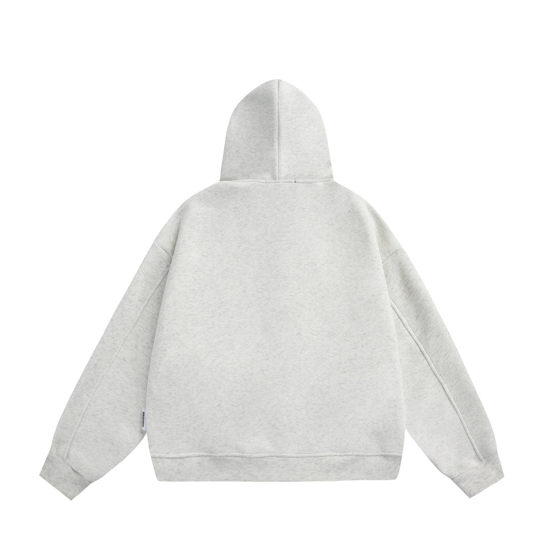 Unisex Kapuzen-Sweatjacke mit Doppelreißverschluss und Ziernaht-Panel Echoarchiv
