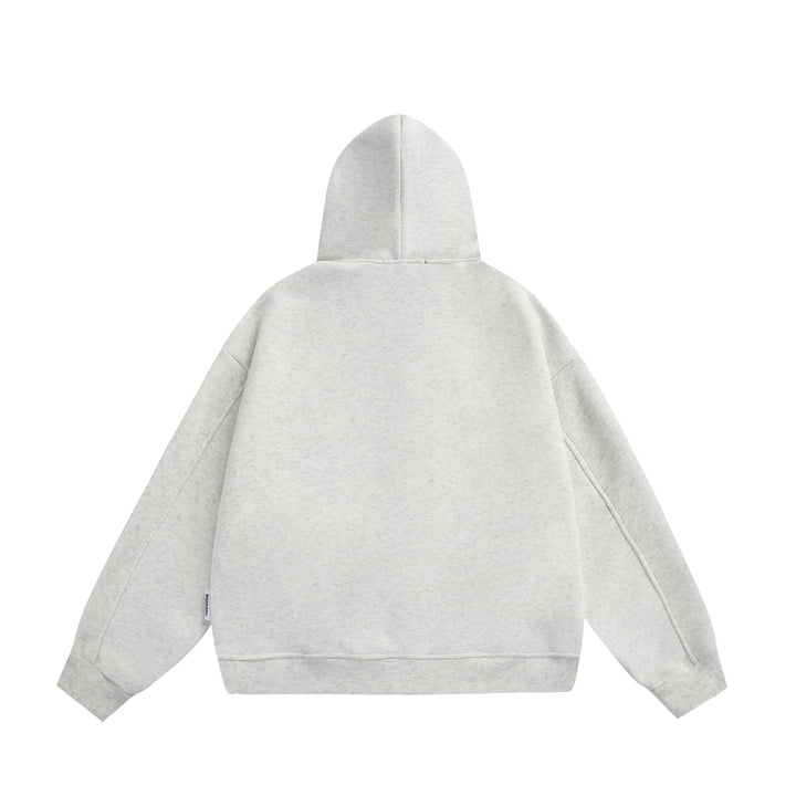 Unisex Kapuzen-Sweatjacke mit Doppelreißverschluss und Ziernaht-Panel Echoarchiv