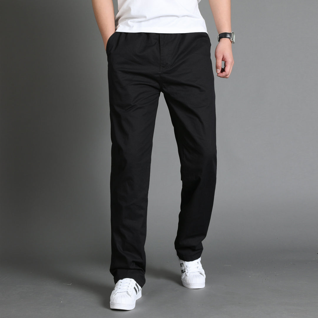 Herren Lässige Canvas-Chinohose mit elastischem Tunnelzugbund, aufgesetzten Taschen & geradem Bein Echo Archiv