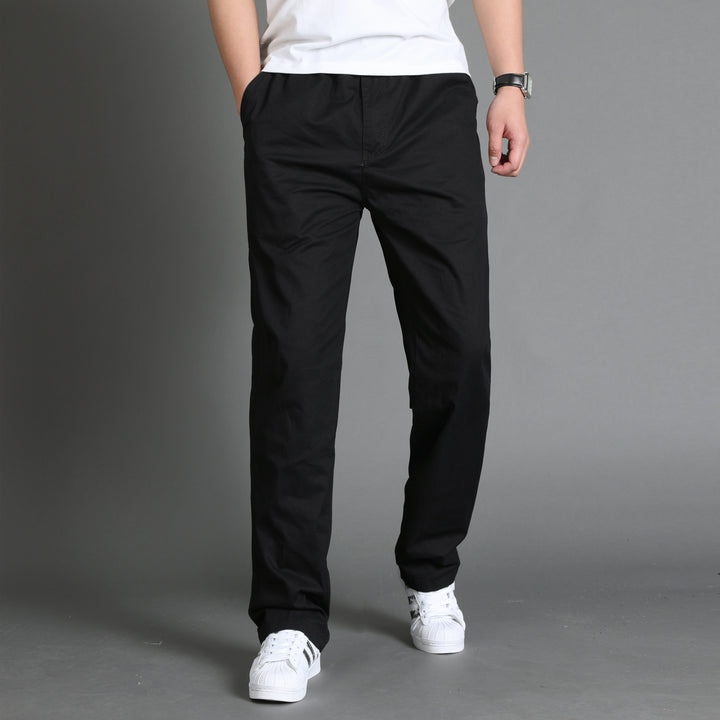 Herren Lässige Canvas-Chinohose mit elastischem Tunnelzugbund, aufgesetzten Taschen & geradem Bein Echo Archiv