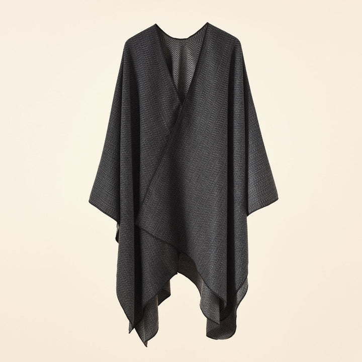 Damen Jacquard Poncho mit Paisley‑Muster – Avérine