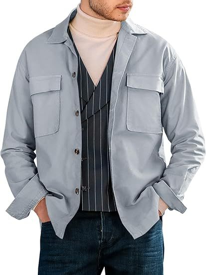 Herren lässige Utility-Jacke mit praktischen Taschen und modernem Schnitt Echoarchiv