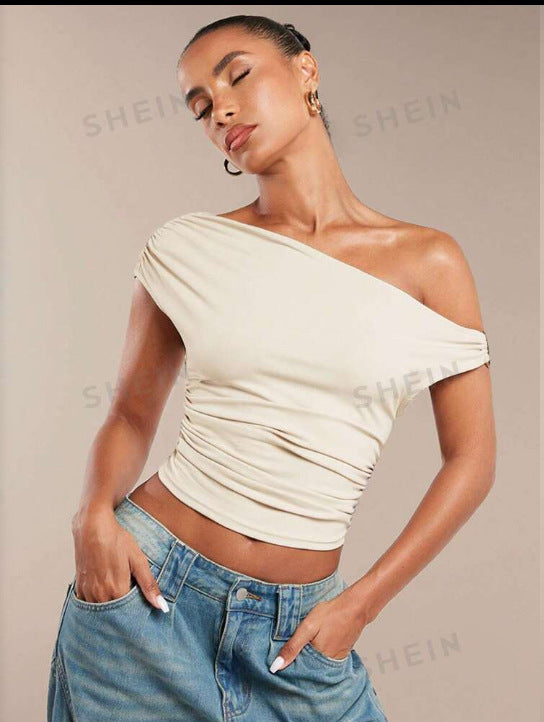 Damen Asymmetrisches Crop-Top mit elegantem Wellendesign und raffiniertem Schnitt Echo Archiv