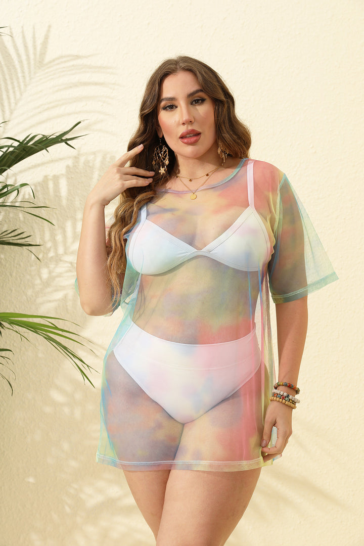 Damen transparenter Strandüberwurf aus leichtem Netzmaterial Echo Archiv