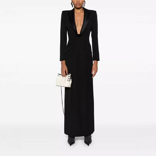Damen Tailliertes Abend-Maxikleid im Smoking-Blazer-Stil Echoarchiv