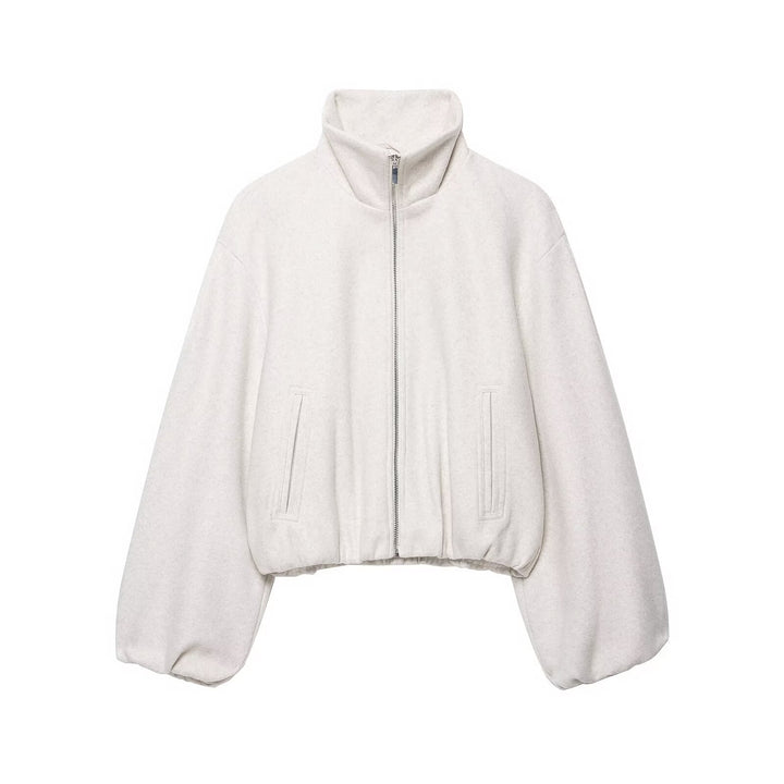 Damen Oversized Kurzblouson mit Stehkragen, Reißverschluss und elastischem Saum Echo Archiv