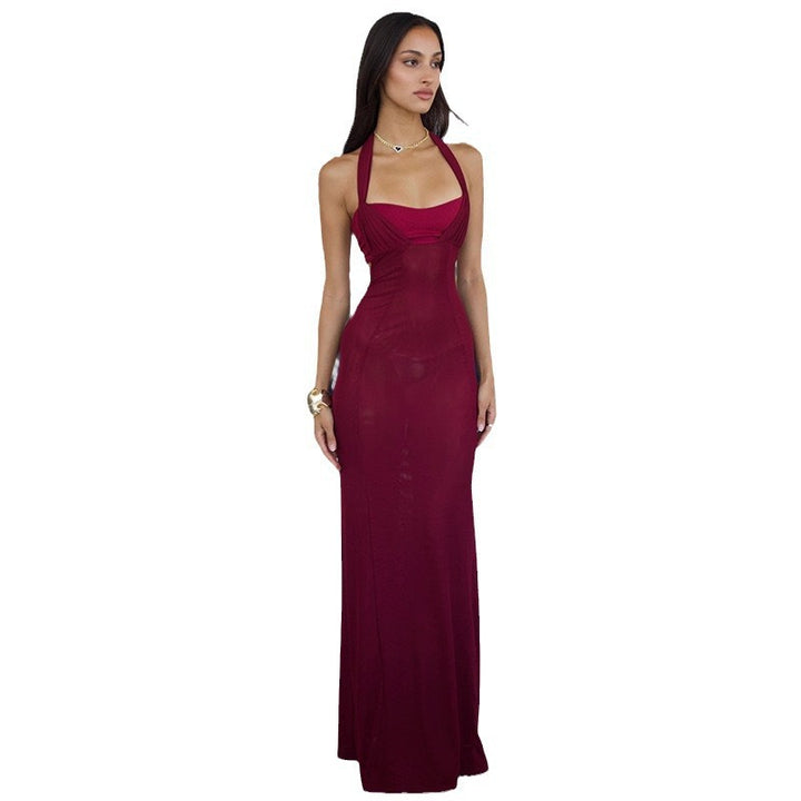Damen Elegantes Maxikleid mit Halterneck und figurbetontem Schnitt Echo Archiv