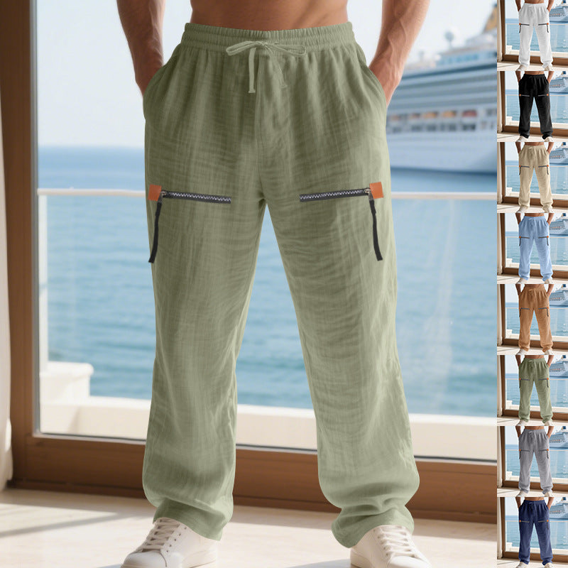Herren Multifunktionale Cargo-Hosen mit Reißverschlusstaschen und elastischem Bund Echoarchiv