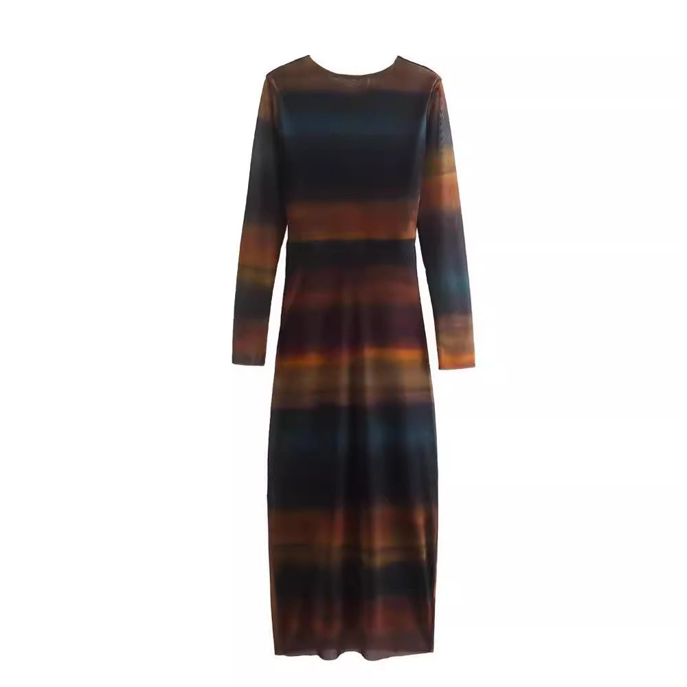 Damen Figurbetontes Midikleid mit seitlicher Drappierung und Rundhalsausschnitt Echo Archiv