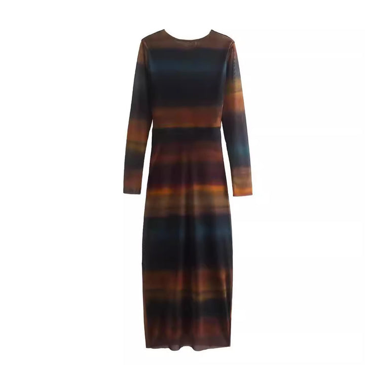 Damen Figurbetontes Midikleid mit seitlicher Drappierung und Rundhalsausschnitt Echo Archiv