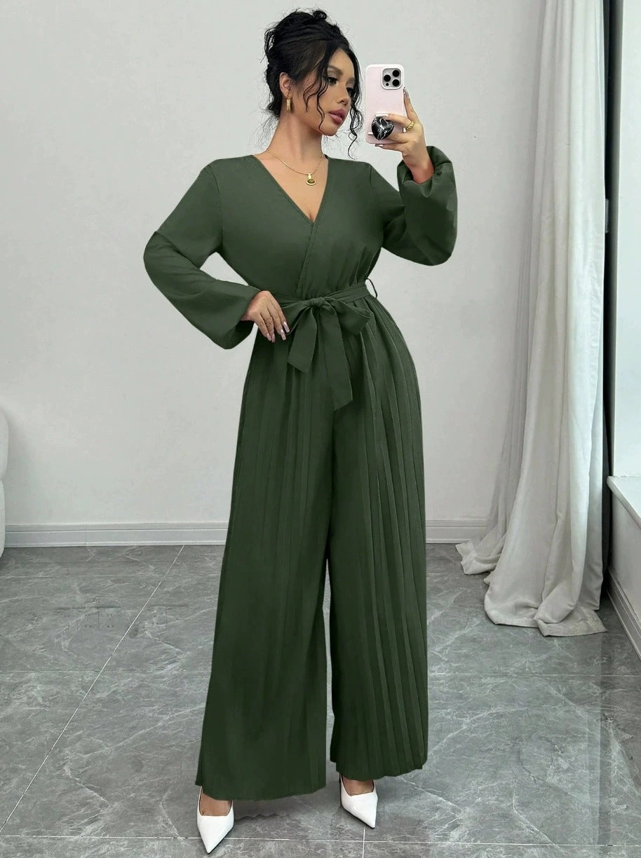 Damen Eleganter Plissee Jumpsuit Echo Archiv