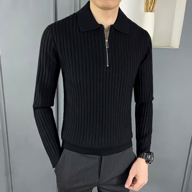Herren Eleganter Strickpullover mit Reißverschluss Echo Archiv