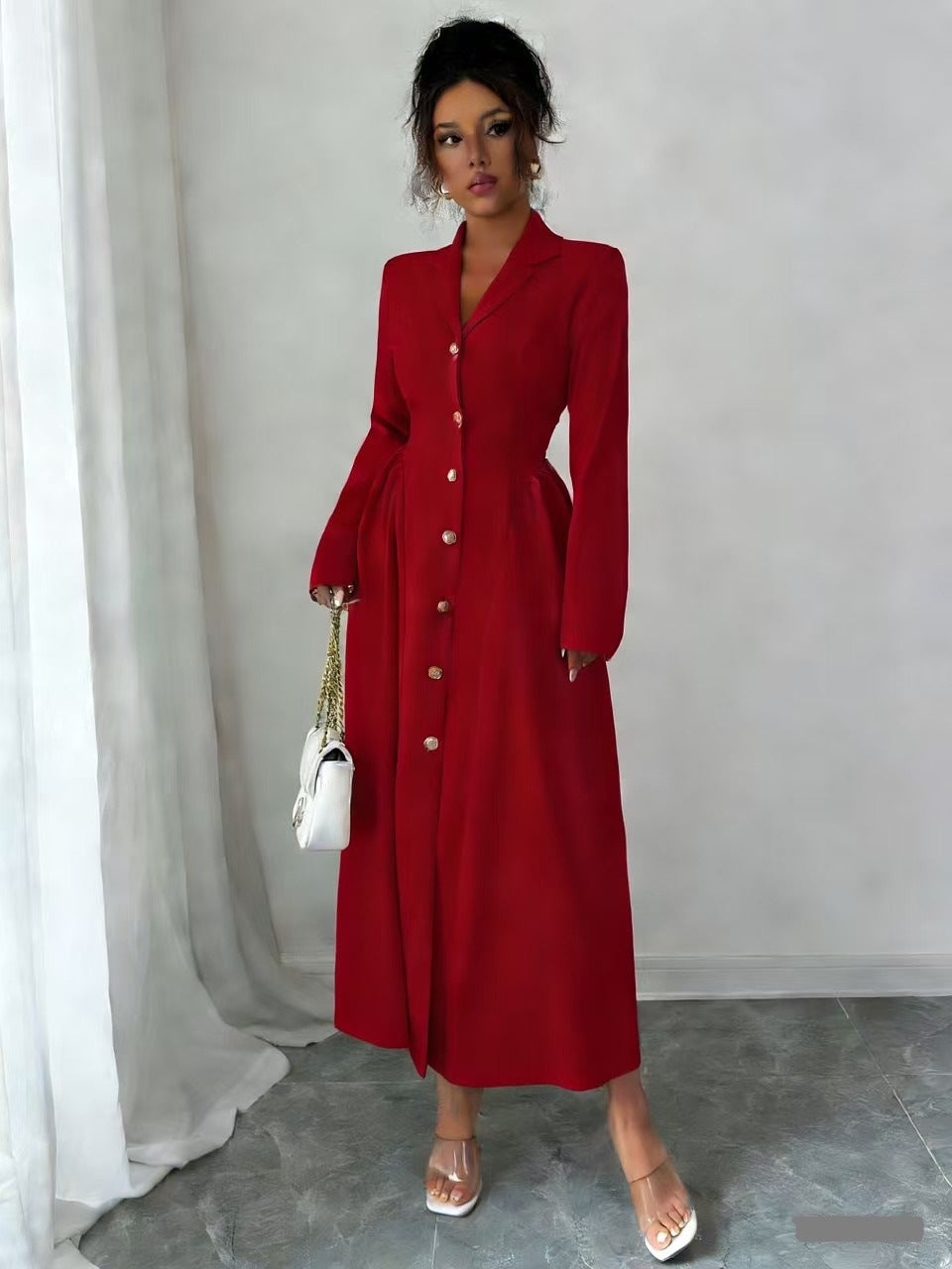 Damen Elegantes Midikleid im Blazerstil mit taillierter Schnittführung – Valéne