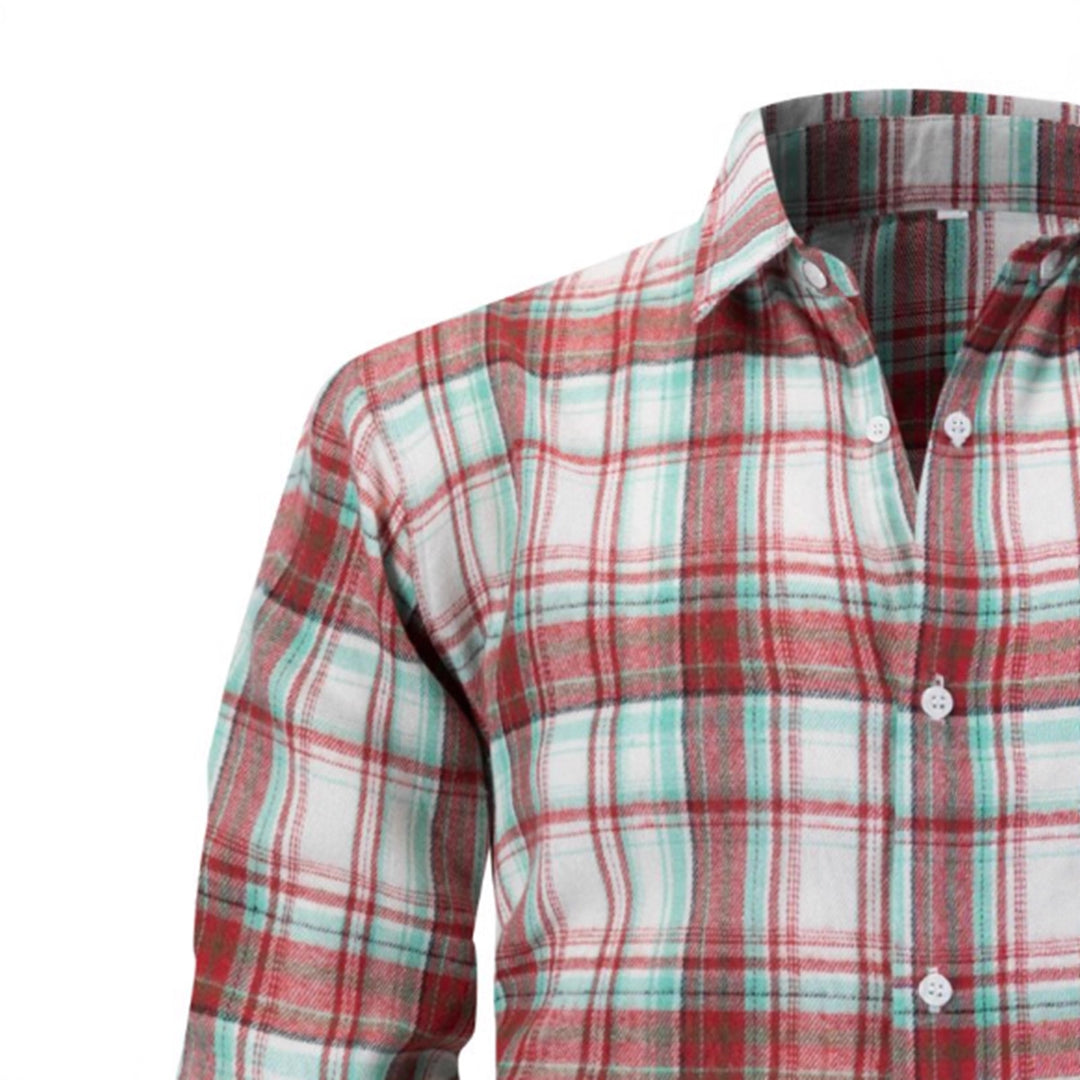 Herren modisches Flanellhemd mit klassischem Karo-Design und Brusttasche Echoarchiv