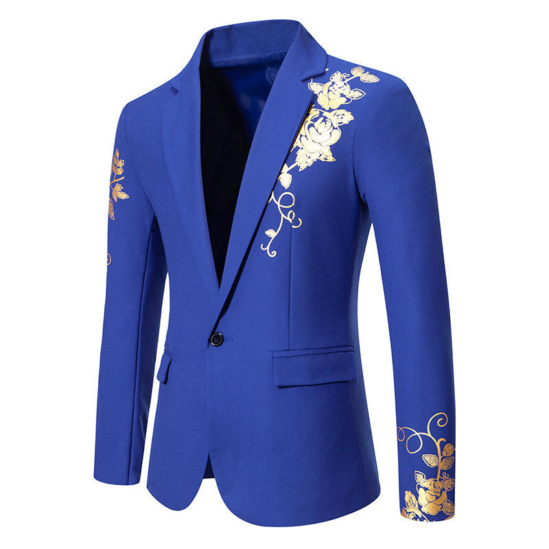 Herren eleganter Blazer mit floralem Gold-Design Echoarchiv