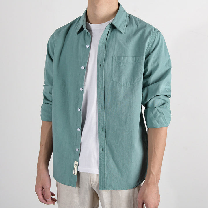 Herren Leichtes Baumwoll‑Leinen Overshirt mit Brusttasche und Relaxed‑Fit Echoarchiv