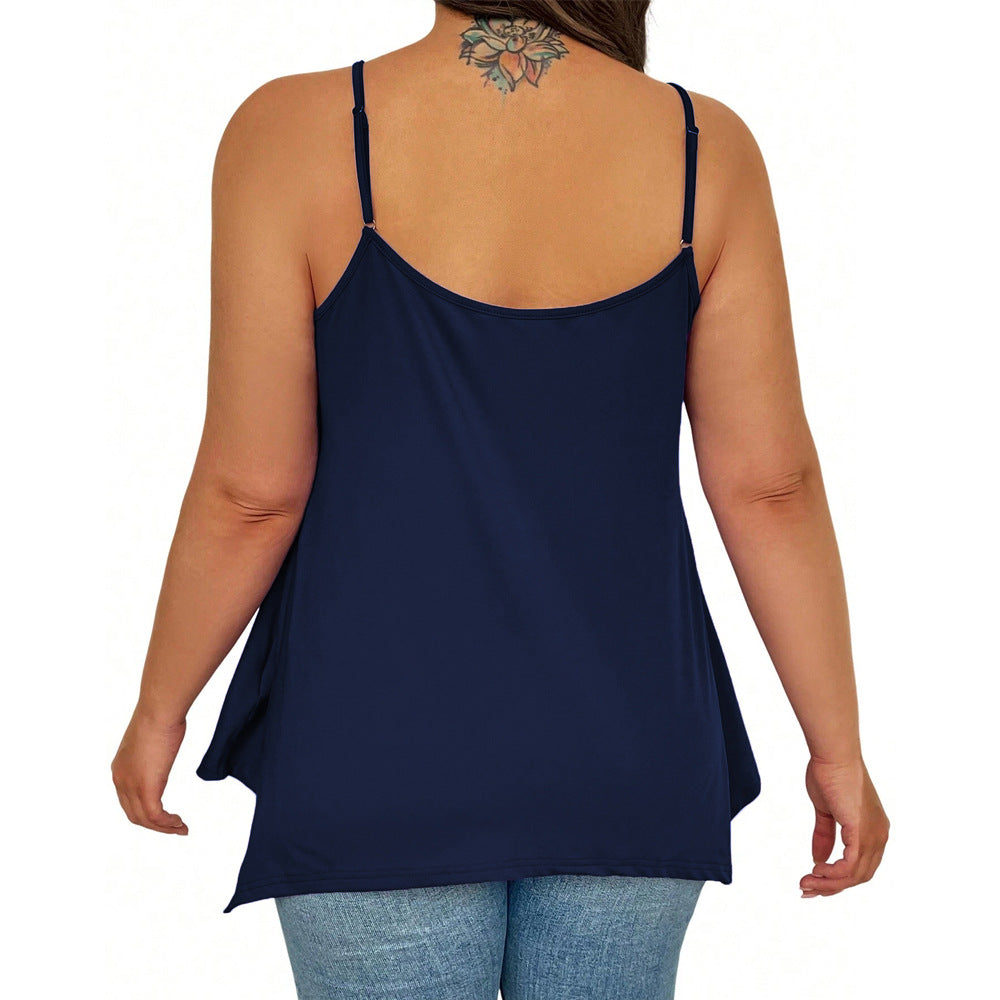Damen lässiges Spaghetti-Träger Top mit asymmetrischem Saum Echo Archiv