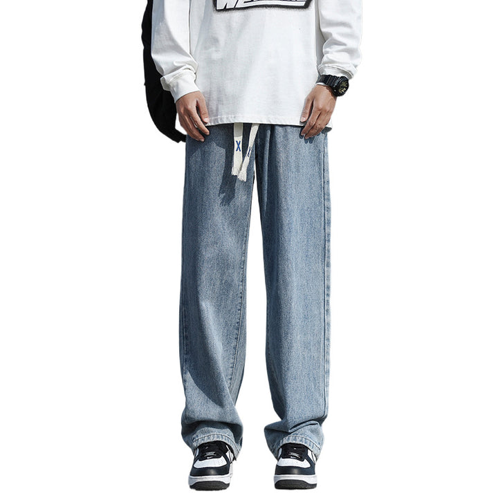 Herren Locker geschnittene Denim-Hose mit seitlichen Taschen Echoarchiv