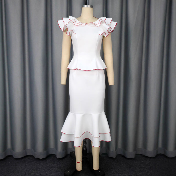 Damen elegantes Kleid mit innovativem Rüschendesign Echo Archiv