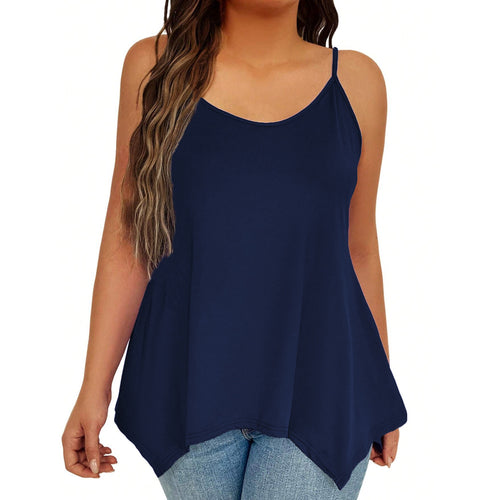 Damen lässiges Spaghetti-Träger Top mit asymmetrischem Saum Echo Archiv