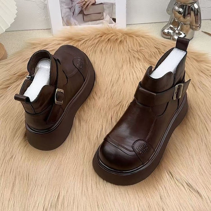 Damen Stilvolle Leder-Boots mit Kuschelfutter Echo Archiv
