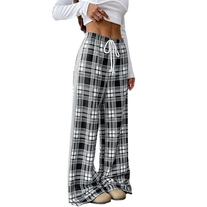 Damen Lässige Karierte Palazzo-Hose Echo Archiv