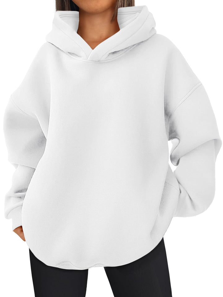 Damen nan kastiger Kapuzenpullover mit doppellagiger Kapuze, überschnittener Schulter und längerem Rückenteil Echo Archiv