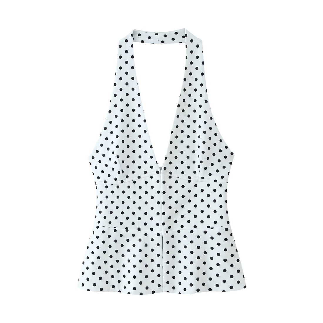 Damen Hochtaillierte Flare-Hose mit Gummibund und Polka-Dot-Print Echo Archiv