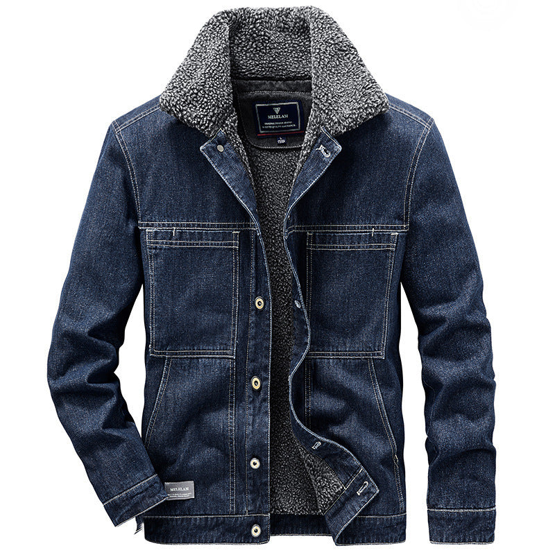 Herren Sherpa-gefütterte Denimjacke im Worker-Style Echoarchiv