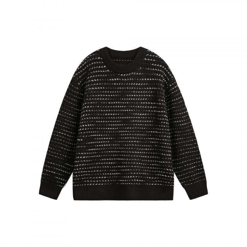 Unisex Feinstrickpullover mit strukturierter Streifenoptik und Rundhalsausschnitt Echo Archiv