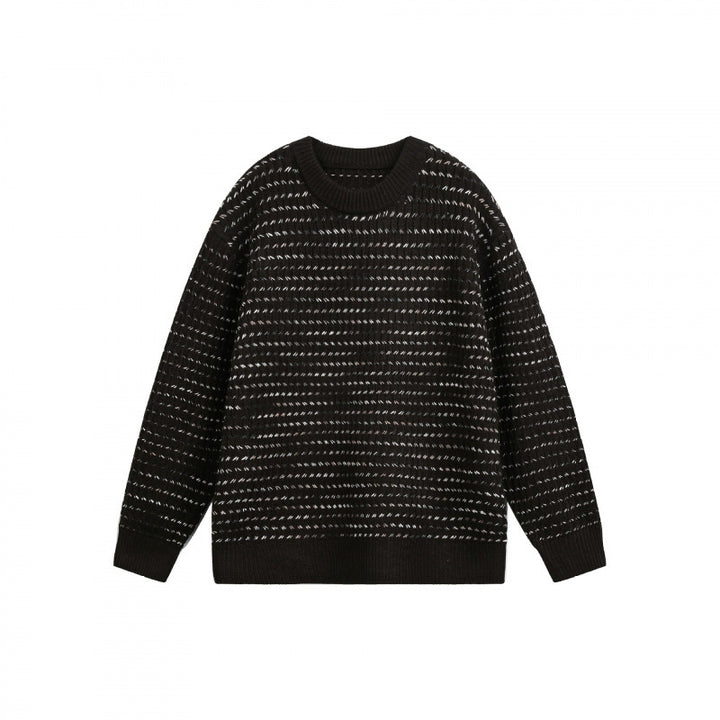 Unisex Feinstrickpullover mit strukturierter Streifenoptik und Rundhalsausschnitt Echo Archiv