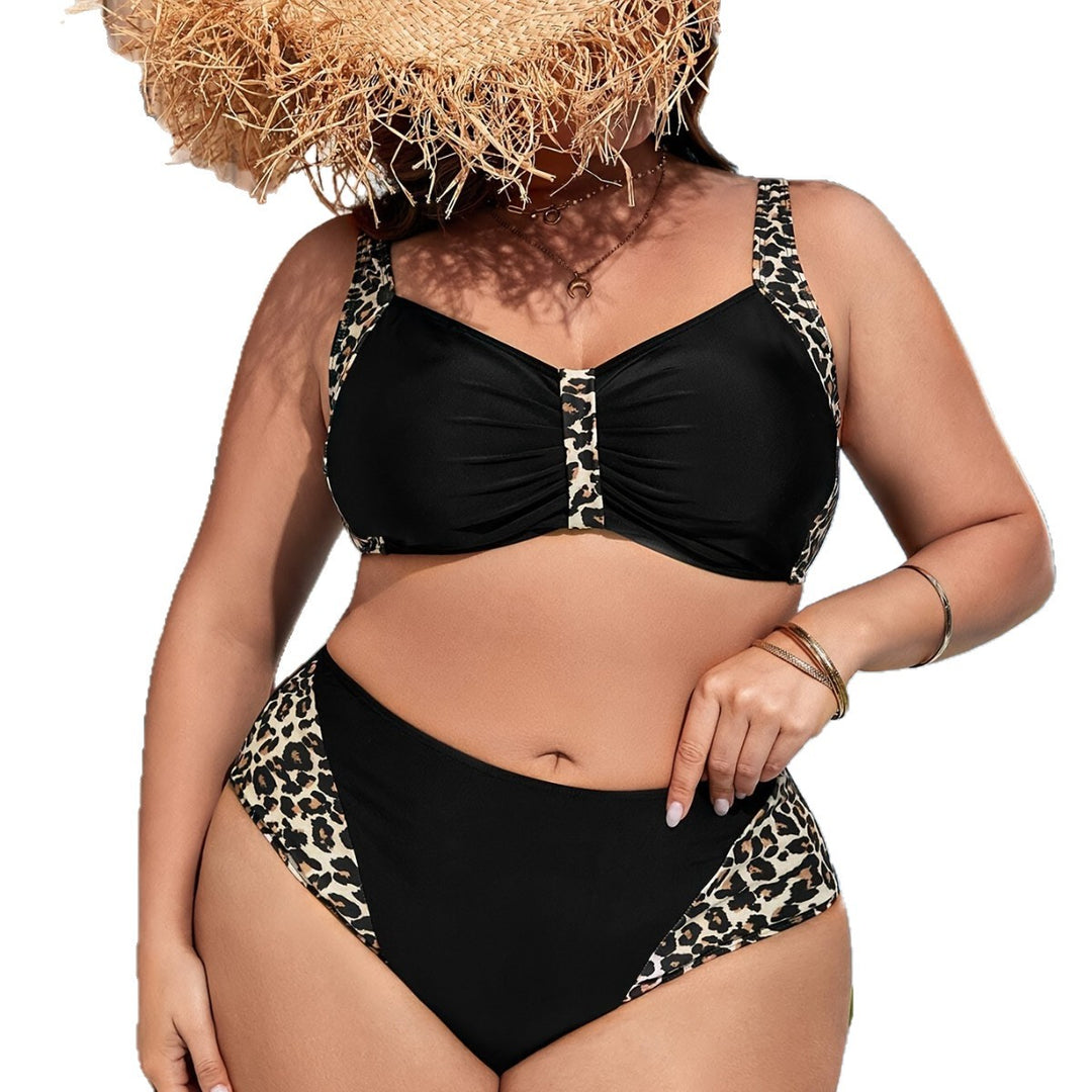 Damen Hochgeschneiderter Bikini mit Leo-Muster Echo Archiv
