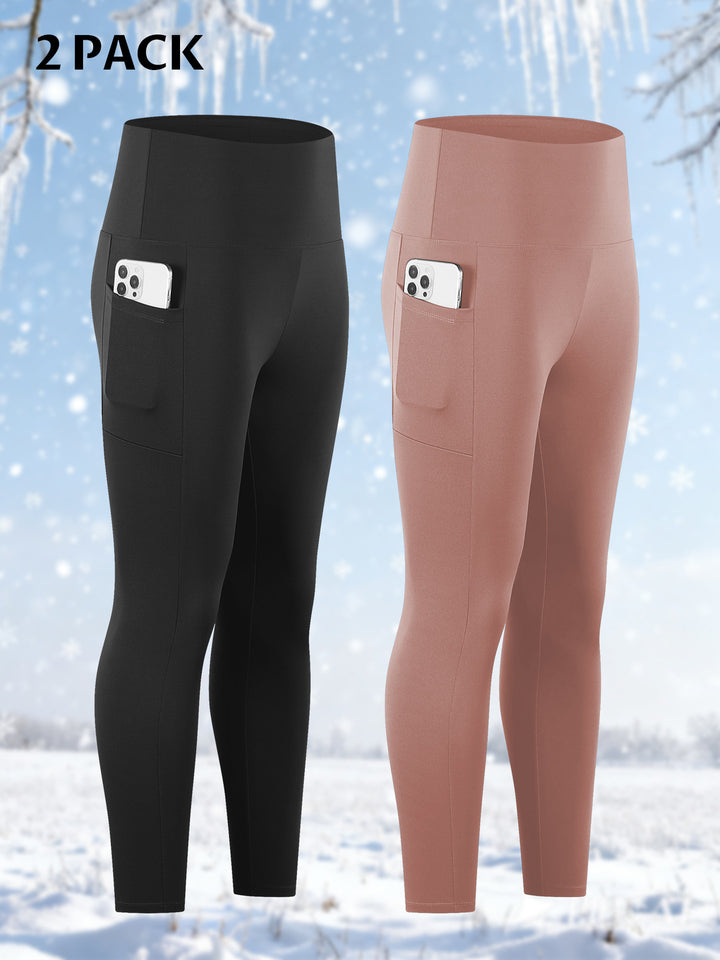 Damen Knöchelhohe Sportleggings mit hohem Bund und seitlicher Smartphone-Tasche – Avélisse