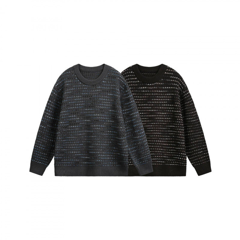 Unisex Feinstrickpullover mit strukturierter Streifenoptik und Rundhalsausschnitt Echo Archiv