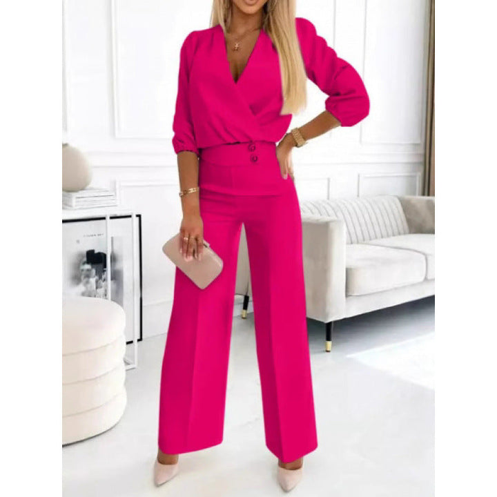 Damen elegantes Jumpsuit mit weiten Beinen Echoarchiv