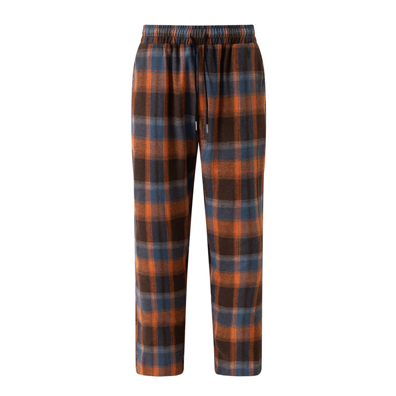Herren gemütliche Flanell-Hose mit praktischen Seitentaschen und elastischem Bund Echoarchiv