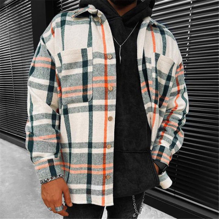 Herren Overshirt aus weichem Flanell mit Karo-Muster und Brusttasche Echoarchiv
