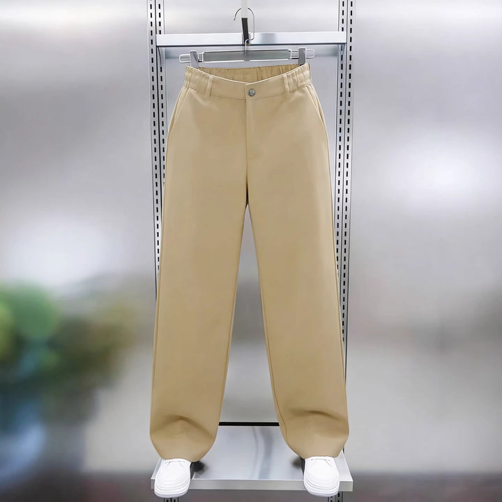 Herren Weite High‑Waist Chinohose mit elastischem Rückbund geradem Bein & Seitentaschen Echo Archiv