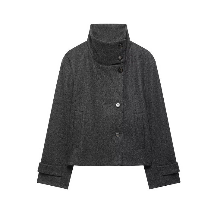 Damen Kurzjacke aus Wollmix mit hohem Stehkragen Echo Archiv